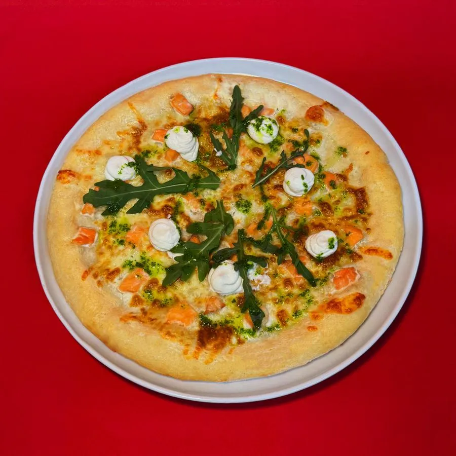 Пицца сливочный лосось